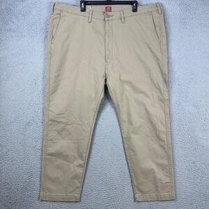 Levis Mens XX Chino Pants 46X29 Tan Standard Taper Flat Front Stretch Casual NEW